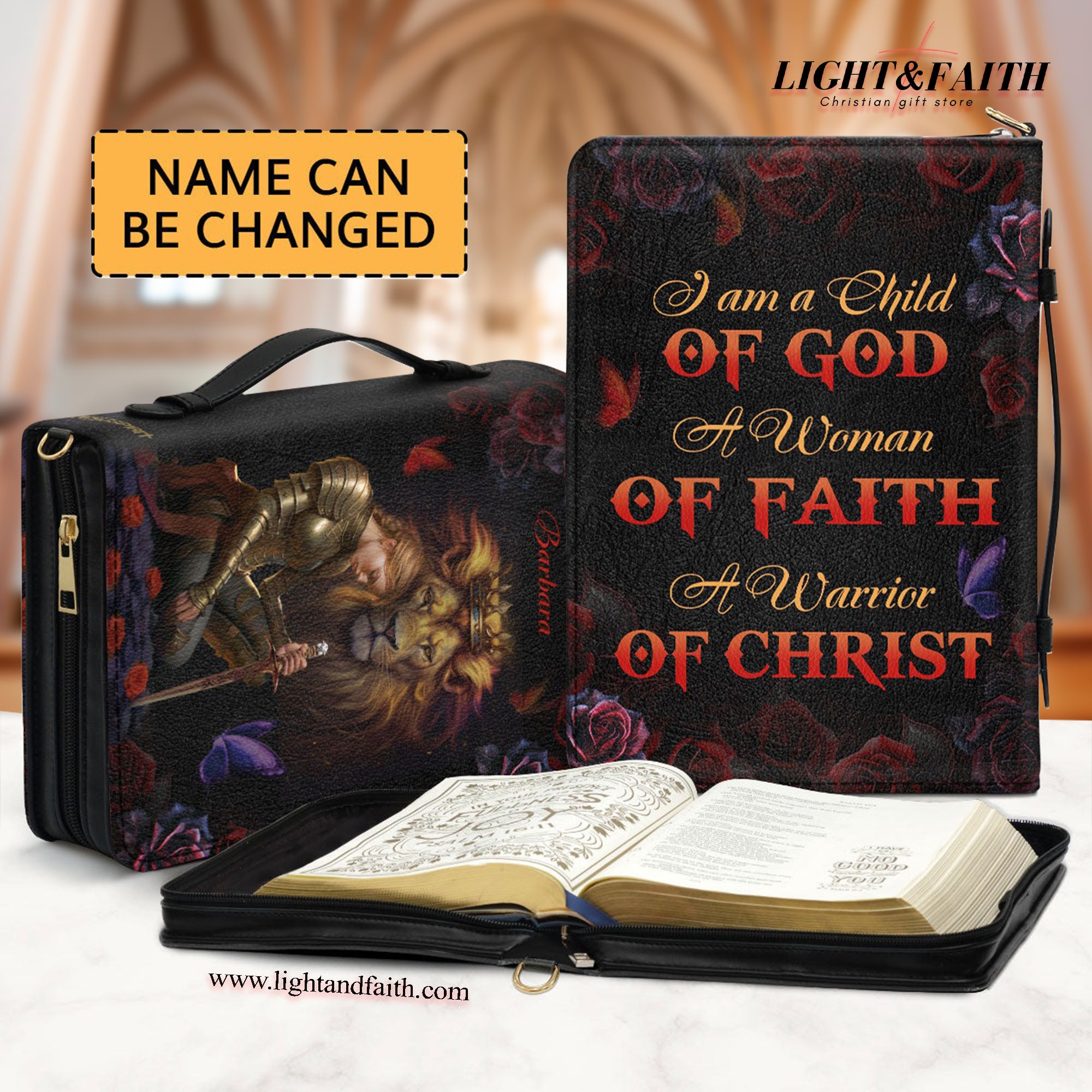 A Woman Of Faith Leather Book Cover, Personalized Bible Cover With Handle, Spiritual Gift For Christian People, Christian Gift, Bible Covers Jesus Gifts